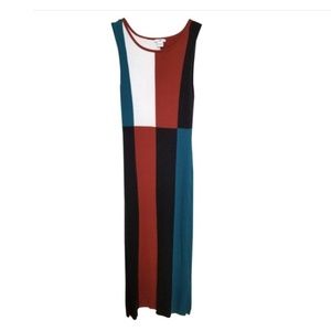 Fun Bar III Colorblock Midi Sleeveless Dress